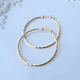 thumbnail image 2 of Aros Argollas De Plata Baño De Oro Facetadas Dorado #1, 2 of 3