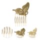 thumbnail image 3 of Unique Bargains 1 Pc Peine Lateral Duradero con Mariposas para Mujeres para Fiestas Tono Dorado Vintage Aleación, 3 of 4