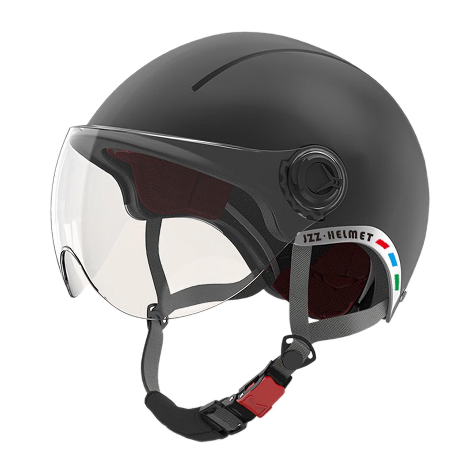 Magideal - Casco De Vehículo Eléctrico Casco De Media Máscara Circunferencia De La Cabeza Ajustable Cómodo Casco De Ciclismo Para Adultos Para Motocicleta Negro