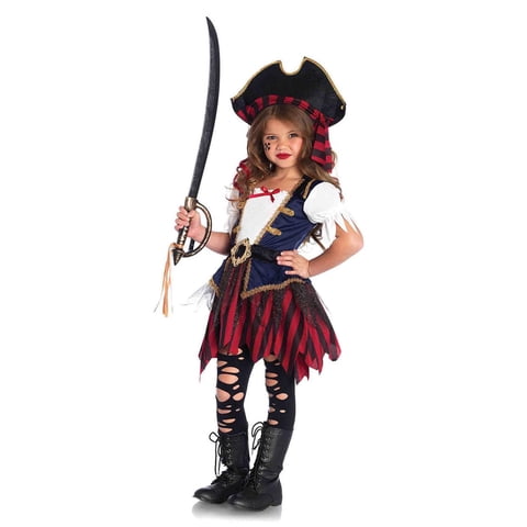 Vestido Costume Leg Avenue Caribbean Pirate Para Niña Con Sombrero, Talla Xs