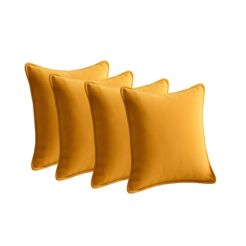 Genérico - Pack De 4 Fundas De Cojin Lisa Con Borde 45X45 Amarillo