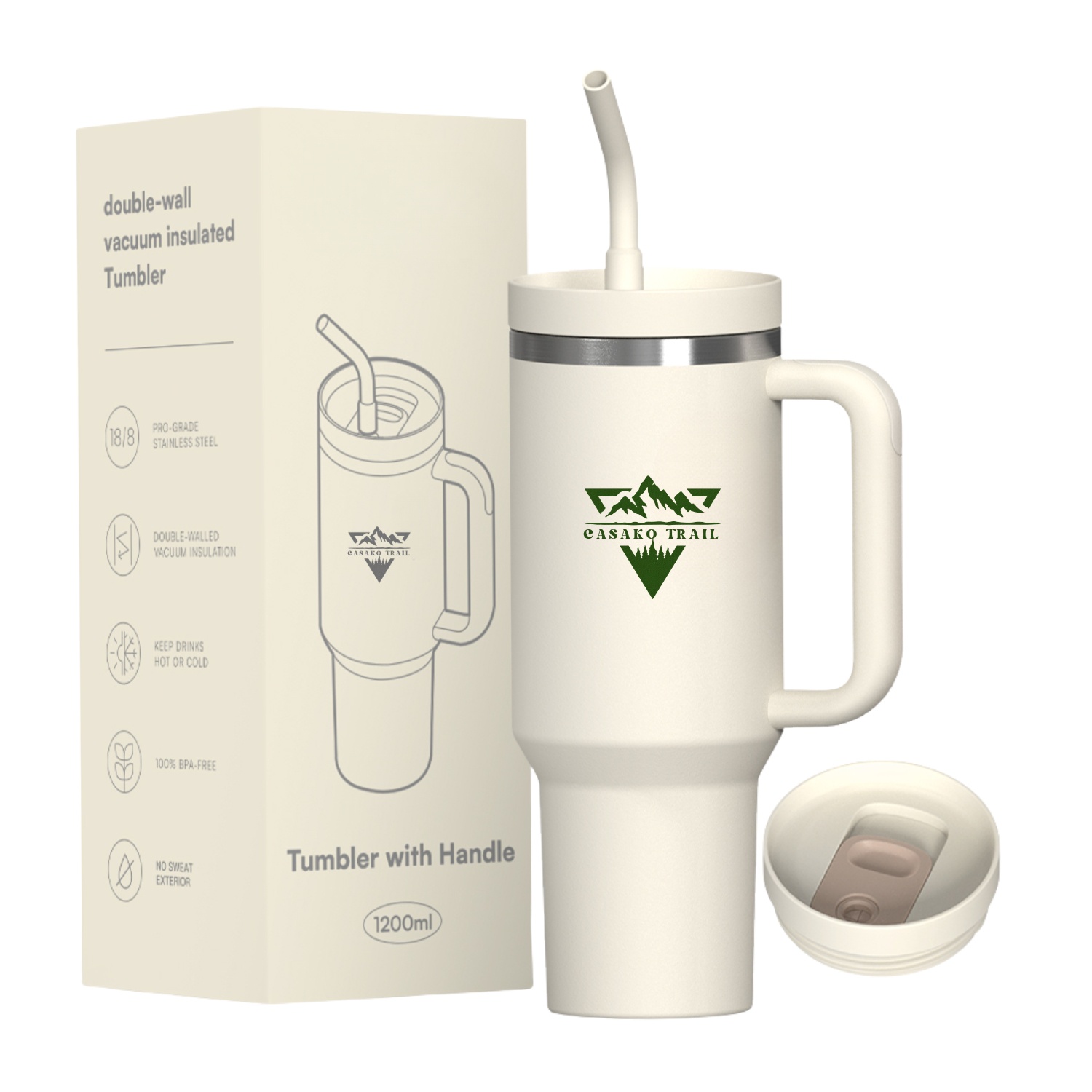 Casako Trail - Vaso Térmico Tumbler 1,2L Asa + Bombilla