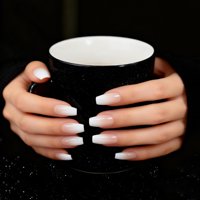 Bailarina Francesa Coolnail Pink Nude White Ombre De False Nails