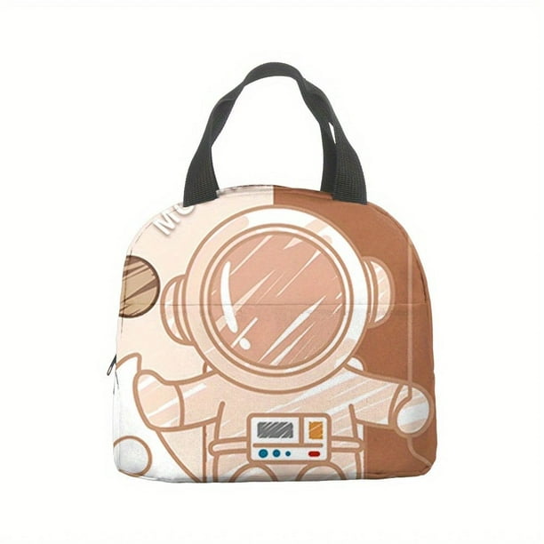 1pc Astronauts Lunch Bag Handle Insulation Cooler Bag For Women Lunch Box Picnic Travel Food Storage Breakfast Thermal Bag
