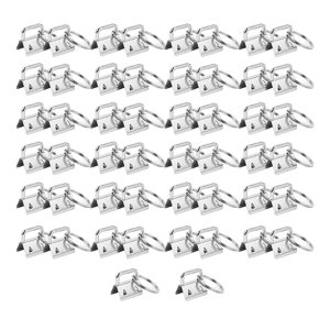 Magideal - 50 Uds. De Accesorios Para Llavero Con Anillo Dividido, Abrazadera Resistente Duradera De Acero Al Carbono Portátil Para Bolsas De Cordón, Accesorios