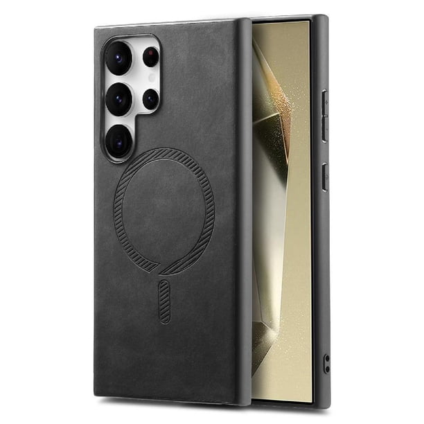 Magnetic Slim Case for Samsung Galaxy S25 Ultra with Camera Guard & Anti-Scratch Back Black