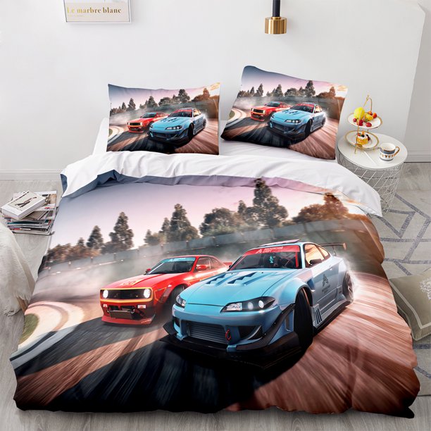 Cool sports car Bedding Set Single Twin Full Queen King Size Racing car Bed Set Aldult Kid Bedroom Duvetcover Sets 3Bed Sheets