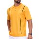 thumbnail image 4 of INSPIRE CHIC Regreso a Clases Polo de Punto para Hombre con Bolsillo en el Pecho de Rayas Verticales Manga Corta Casual Golf Top L Amarillo, 4 of 5