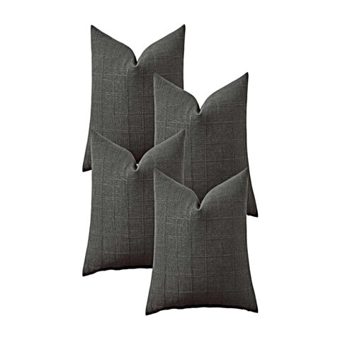 Genérico - Pack De 4 Fundas De Cojin Jacquard Cuadrille 45X45 Cm Gris