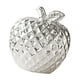 thumbnail image 1 of Estatua decorativa de cerámica de manzana, escultura de fruta coleccionable, adorno de escritorio para sala de estar, dormitorio, regalo de cumpleaños Plata, 1 of 5