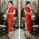 thumbnail image 2 of Vestido cheongsam de diez hebillas, desfile de ropa de verano, etiqueta larga, corte entallado, 2 of 5