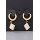 thumbnail image 1 of Aretes Fashnzfab Flower Box Colgantes De Aro Crema Dorado, 1 of 2
