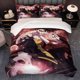 thumbnail image 1 of 3pcs Black Long Hair Red Eyes Decaying Priestess Pattern K-Pop Style Bedding Set Duvet Cover and Pillowcases, 1 of 5