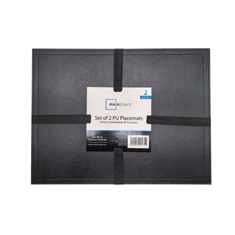 Set Individual X2 Ecocuero Negro Pu Mainstays