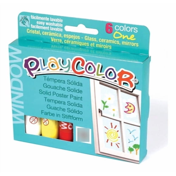 Témpera Sólida Para Vidrios Playcolor Window 6 Colores
