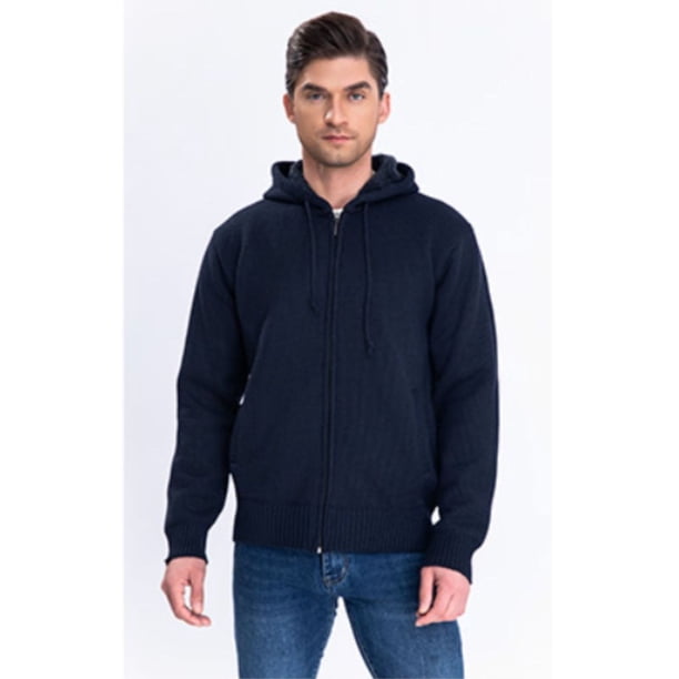 Chaqueta Sweater Algodon Con Gorro Forro Piel Bolsillos Cierre 7167