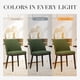 thumbnail image 5 of Sillas de comedor COLAMY tapizadas, juego de 4 con patas de madera, color verde, 5 of 6