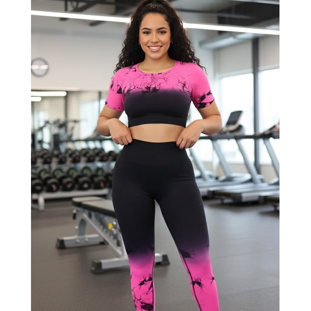 Conjunto Deportivo Mujer Push Up Tie Dye Fit Gym Yoga