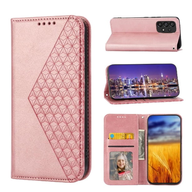 Funda Flip FOXDOCK para Samsung Galaxy A52 5G/4G , Estilo Billetera con Diseño Rombo, Correa de Mano y Soporte, Uso Diario