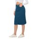 thumbnail image 4 of INSPIRE CHIC Falda de Mezclilla de Cintura Alta para Mujer, Falda de Jean hasta la Rodilla con Dobladillo Deshilachado y Bolsillos Azul Pavo Real XS, 4 of 6