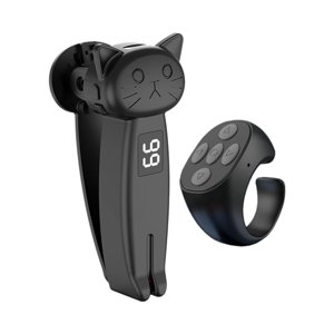 Magideal - Volteador De Páginas Con Control Remoto Para Tomar Fotos, Pantalla Digital Compacta, Novelas De Lectura Portátiles Para Libros Electrónicos, Teléfonos Negro