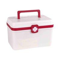 Magideal - Caja, Botiquín De Primeros Auxilios, Contenedor Multifuncional De Doble Capa, Botiquín De Primeros Auxilios Portátil Para Actividades Cosméticas Al Ai