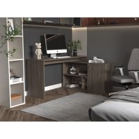 Tuhome - Escritorio Esquinero En L Axis Con Puerta Y Almacenamiento, Mesa Home Office Amplia 151 Cm