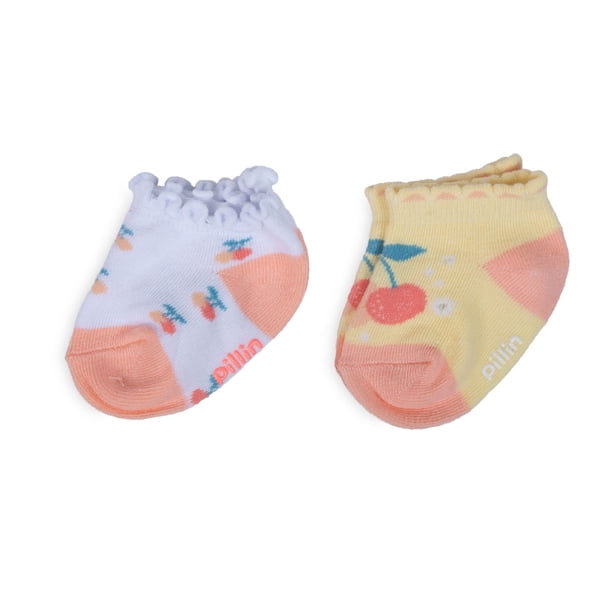 Pack de 2 Calcetines Bebé Niña Algodón Cerezas Surtido Pillin