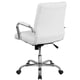 thumbnail image 5 of Silla de escritorio Flash Furniture Whitney con respaldo medio de cuero blanco, 5 of 9