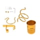 thumbnail image 3 of secador de pelo del soporte de pared que cuelga el tenedor de la secadora del estante de la espiral con la taza baño oro, 3 of 5