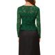 thumbnail image 3 of INSPIRE CHIC Bolero de Encaje Floral para Mujer con Dobladillo Volante, Cárdigan Recortado con Lazo Frontal, Cubierta Ligera de Verano Verde Oscuro M, 3 of 6