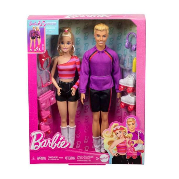 Muneca Barbie y Ken en patines 65 Aniversario Lider