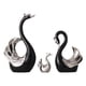thumbnail image 1 of Figura de cisne de 3 uds, colección de estatuas de la familia de cisnes, escultura de Animal, adorno de mesa para estantería, gabinete, decoración del Negro Plata, 1 of 5