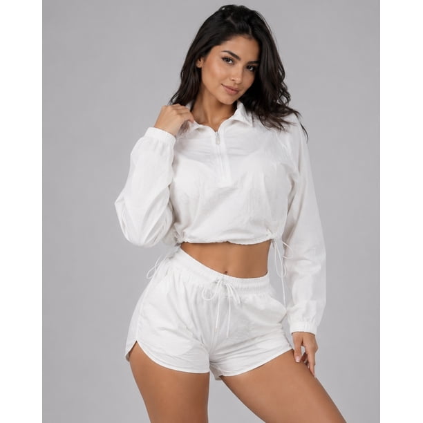 Conjunto Cortaviento Para Mujer Chaqueta Cierre Medio Y Short