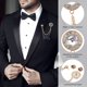 thumbnail image 3 of Uxcell Gem Chain Brooch Pins, Broches de Cadena Colgante, Alfiler de Traje con Borla, Insignia Redonda de Cristal, Alfileres de Solapa para Mujeres y Hombres, Tono dorado (Blanco), 3 of 7