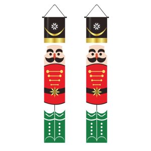 Bothyi - Bandera De Navidad Bandera De Puerta Pareado De Letrero De Porche De Navidad Para Pared De Cerca Estilo De Año Nuevo C