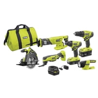 Kit Combinado Ryobi P1819 One+ De 18 V Con 6 Herramientas, Batería De 4,0 Ah Y 1,5 Ah