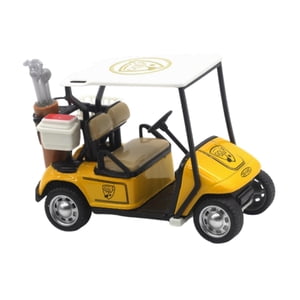 Magideal - Modelo De Carrito De Golf, Mini Carrito De Golf, Juguete En Miniatura, Carrito De Golf De Mesa, Decoración Para Casa De Muñecas, Accesorios Para Niños Amarillo