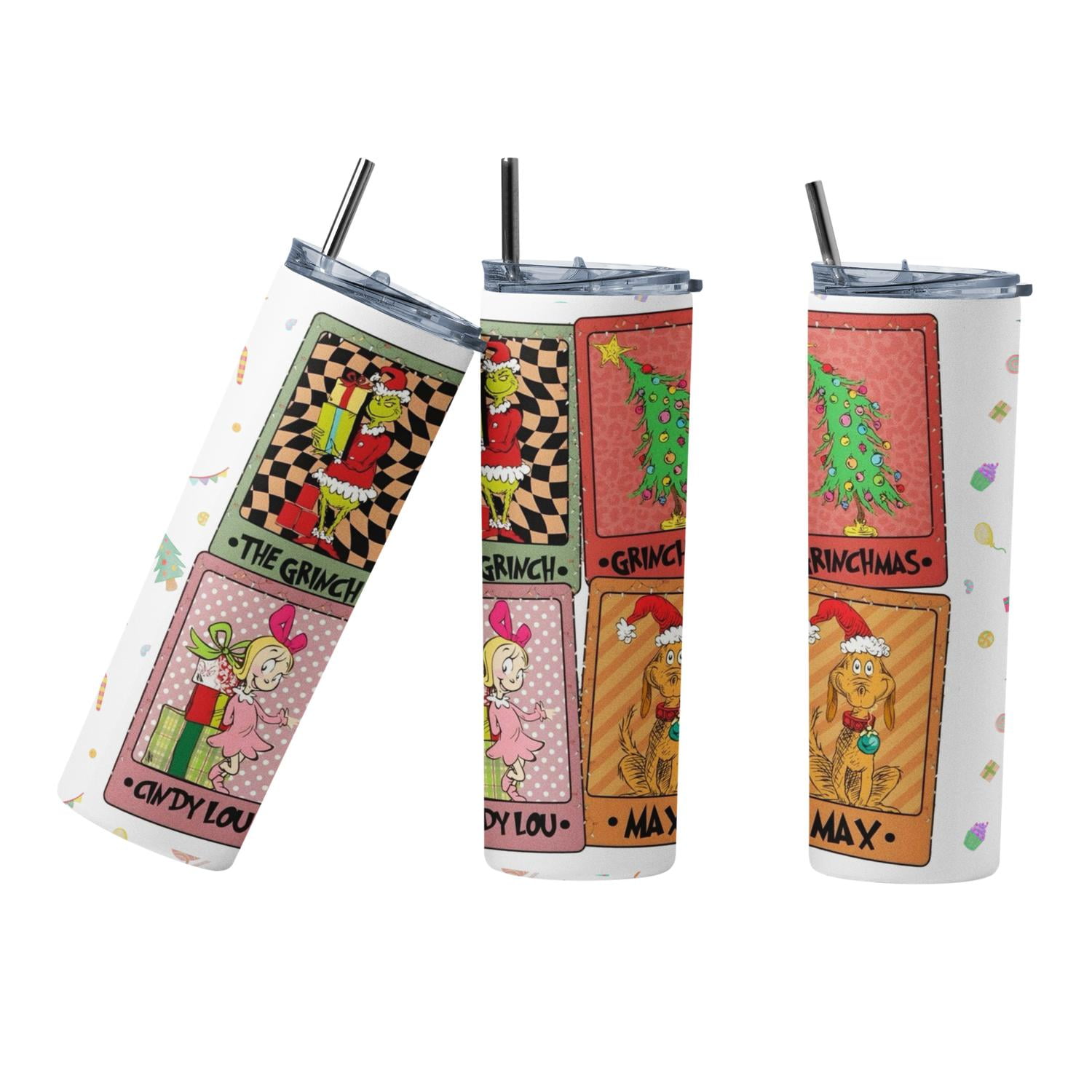 Sm - Termo Botella Térmica Mug Grinch Navidad De Acero Inoxidable Celeste