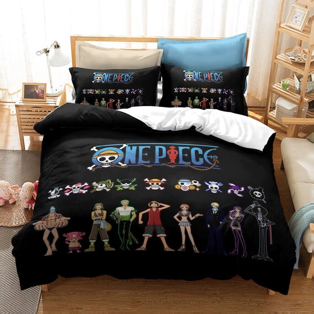 One Piece Anime Monkey D Luffy Duvet Cover Bedding Pillowcase Double Queen3-Piece Bedding Set