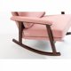 thumbnail image 4 of Silla de acento moderno de mediados del siglo, silla basculante con marco de madera maciza, sillas de salón tapizadas, 4 of 5