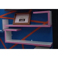 Kouzi - Set De 2 Repisas Modelo C Borde Rosado