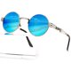 thumbnail image 1 of Gafas de Sol AIEYEZO Redondas Steampunk con Montura de Metal 100% UV400, 1 of 7