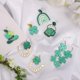 thumbnail image 3 of 6 pares de pendientes del Día de San Patricio para mujeres y niñas, juego de pendientes de trébol de cuatro hojas verde irlandés de la suerte, pendientes colgantes de trébol de acrílico, accesorios de, 3 of 6