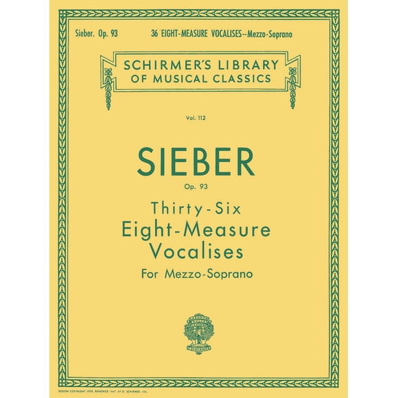 Vocalizaciones G. Schirmer, Inc. Op. 93 Mezzo‑Soprano