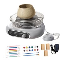 Magideal - Mini Kit De Rueda De Cerámica, Máquina Para Hacer Cerámica Con Pétalos De Pie, Rueda Eléctrica Compacta Para Arcilla Para Niños Y Adultos, Suministros Gris