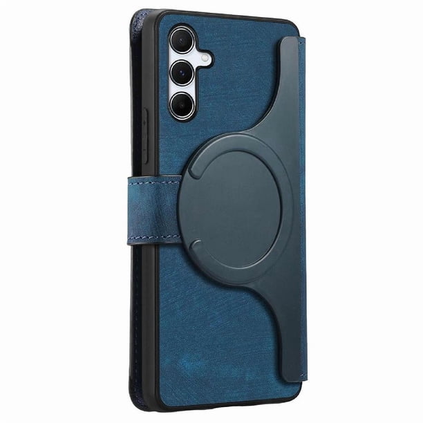 Funda Billetera Magnética para Samsung Galaxy M15 Soporte Tarjetas Desmontable Azul
