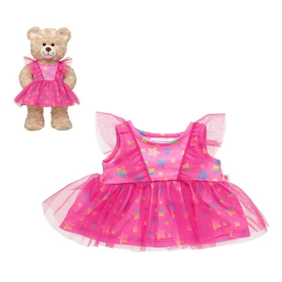 Vestido Fucsia Tul Con Estrellas