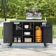 thumbnail image 2 of K&K 55.5" Outdoor Kitchen Island with Sink, Metal Grill Cart Table with 304 Stainless Steel Sink, Outdoor Bar Cart Sink Station with 4 Lockable Wheels for Pizza Prep & BBQ, L 55.5" x W 20" H 36.7", 2 of 3