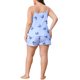 thumbnail image 3 of Agnes Orinda Conjunto de Pijama de Dos Piezas para Mujer Talla Grande con Patrón de Corazones, Camiseta de Tirantes y Pantalones Cortos, Conjunto de Ropa de Dormir Suave y Lindo 3X Azul, 3 of 6